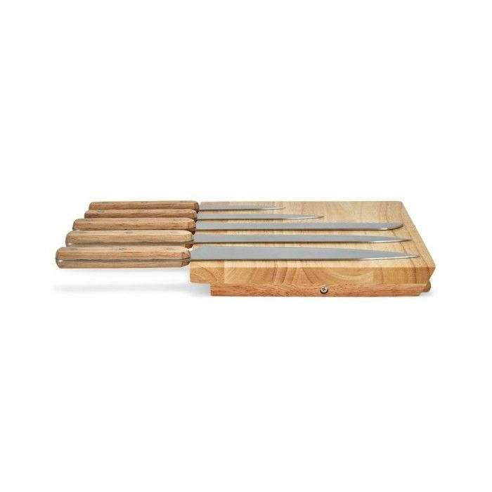 Livoo MEC136 - Juego de 5 cuchillos con hoja de acero inoxidable - Incluye soporte magnético - Medidas: 20 a 32,5 cm 4
