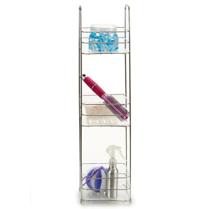Estantería Metal Cuadrada 3 Pisos Berilo 16x62x16 cm, Metal Cromado, Transparente (6 Unidades) 3 Estantería Metal Cuadrada 3 Pisos Berilo 16x62x16 cm, Metal Cromado, Transparente (6 Unidades) 3
