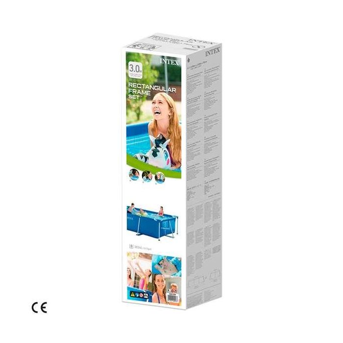 Intex 28272 Piscina Elevada Small Frame familiar rectangular de acero y PVC 300x200x75 cm 3843 Litros, fácil montaje 7 Intex 28272 Piscina Elevada Small Frame familiar rectangular de acero y PVC 300x200x75 cm 3843 Litros, fácil montaje 7
