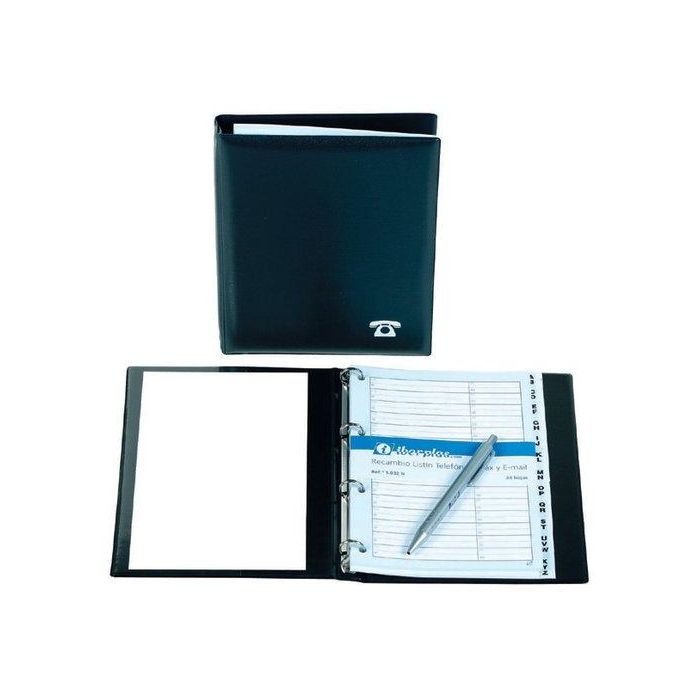 Listin Telefonico 4 Anillas Iberplas 4º 16Mm A-Z 12 Pestañas Y Recambio Niger Vertical Marron