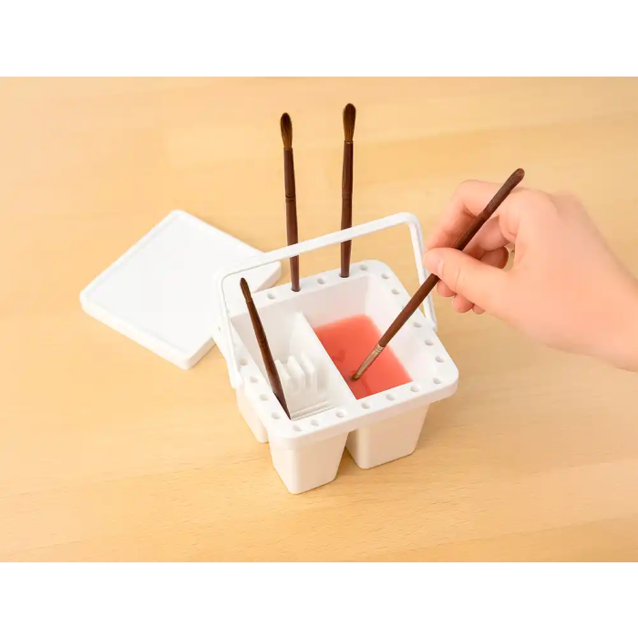 Liderpapel Cubo Limpiador de Pinceles de Plástico con Asa Transportable 13x13x9 cm Utiles Manualidades 6