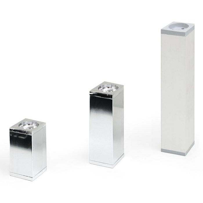 Herrajes Alk Pata de Aluminio Cromado 40x40 mm H120 Iberia (Set de 4 Unidades)