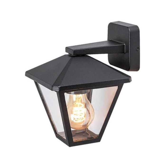 RABALUX RAB-7147 Aplique Empotrable de Exterior Paravento E27 IP44 Negro de Aluminio y Cristal Transparente Clásico 2