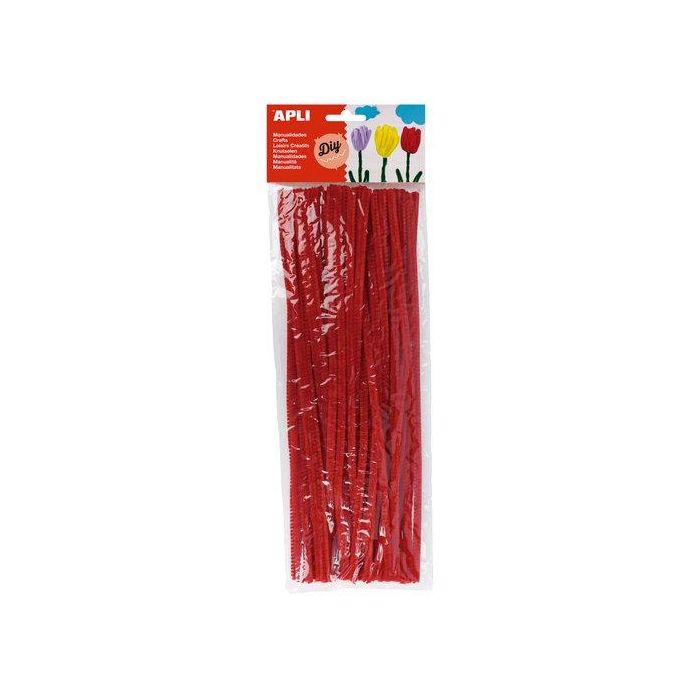 Limpia Pipas Varilla Apli Rojo 30 Cm. Bolsa De 50 (Set de 5)