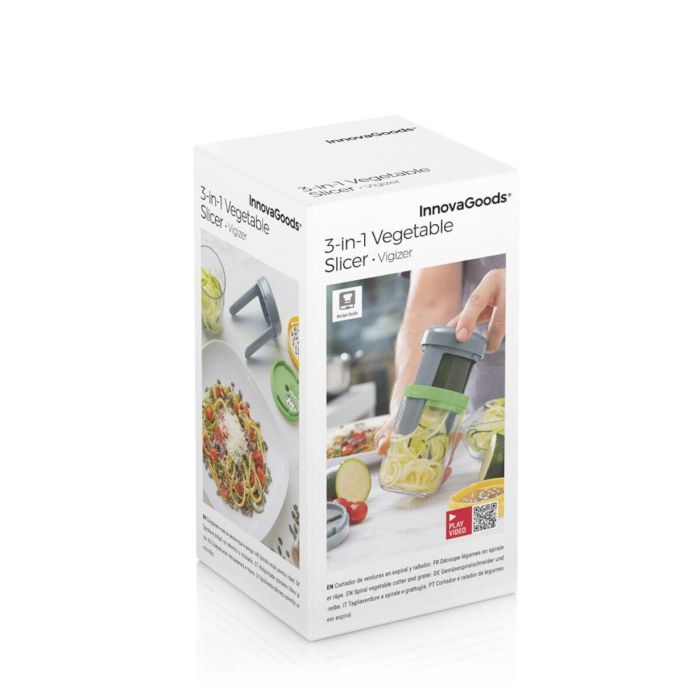 Cortador de Verduras en Espiral y Rallador con Recetas Vigizer InnovaGoods 1 Cortador de Verduras en Espiral y Rallador con Recetas Vigizer InnovaGoods 1