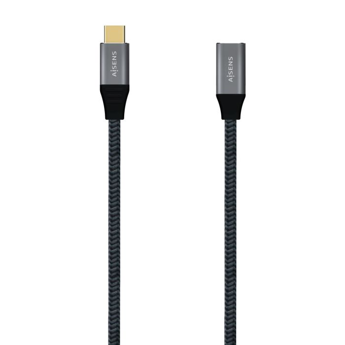 AISENS - CABLE USB 3.2 GEN2x2 ALUMINIO 20GBPS 5A 100W, TIPO USB-C/M-USB-C/H, GRIS, 1.0M
