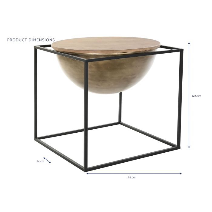 DKD Home Decor Mesita Auxiliar Loft de Metal y Madera, Negro y Marrón, 64x62.5x64 cm 5 DKD Home Decor Mesita Auxiliar Loft de Metal y Madera, Negro y Marrón, 64x62.5x64 cm 5