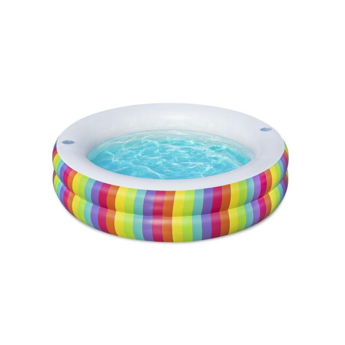 Bestway Piscina Infantil 2 Aros Arcoiris 206x206x51 cm +6 Años Jardin 54443