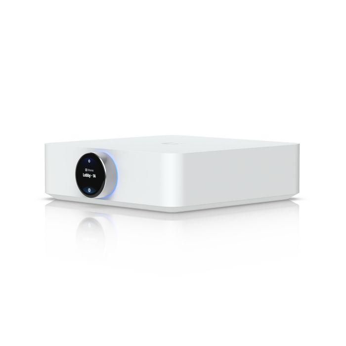 Ubiquiti Unifi Amplificador altavoz premium para transmisión de audio multizona de alta fidelidad y sonido espacial envolvente. Blanco