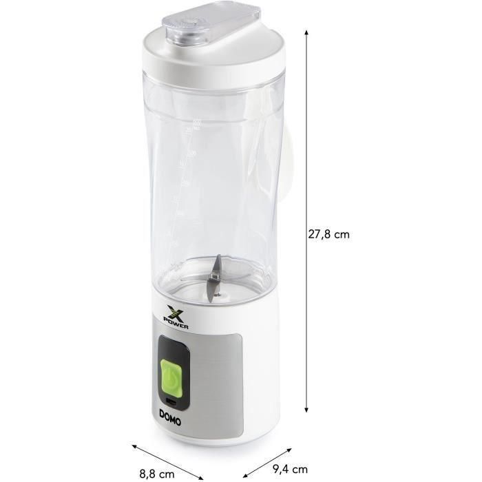 Licuadora portátil inalámbrica - DOMO - DO752BL - XPOWER - 120 W - 600 ml - Blanca 3 Licuadora portátil inalámbrica - DOMO - DO752BL - XPOWER - 120 W - 600 ml - Blanca 3