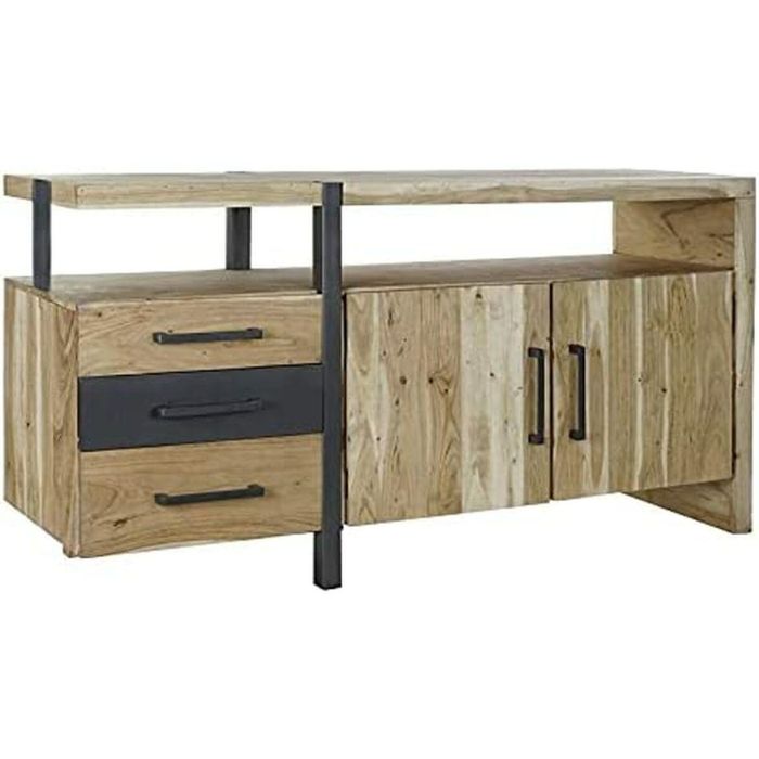 Buffet Moderno DKD Home Decor Natural Negro 54 x 90 x 170 cm 1