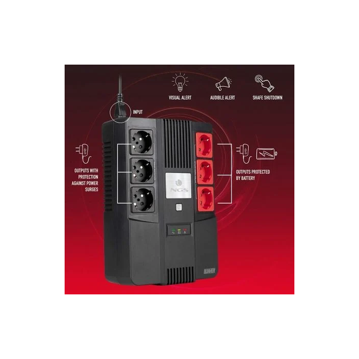 NGS Fortress Bunker SAI Offline 600VA-360W 6 Salidas Formato Bloque NGS Fortress Bunker SAI Offline 600VA-360W 6 Salidas Formato Bloque