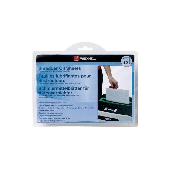 Aceite Para Destructoras Rexel En Hojas Pack De 12