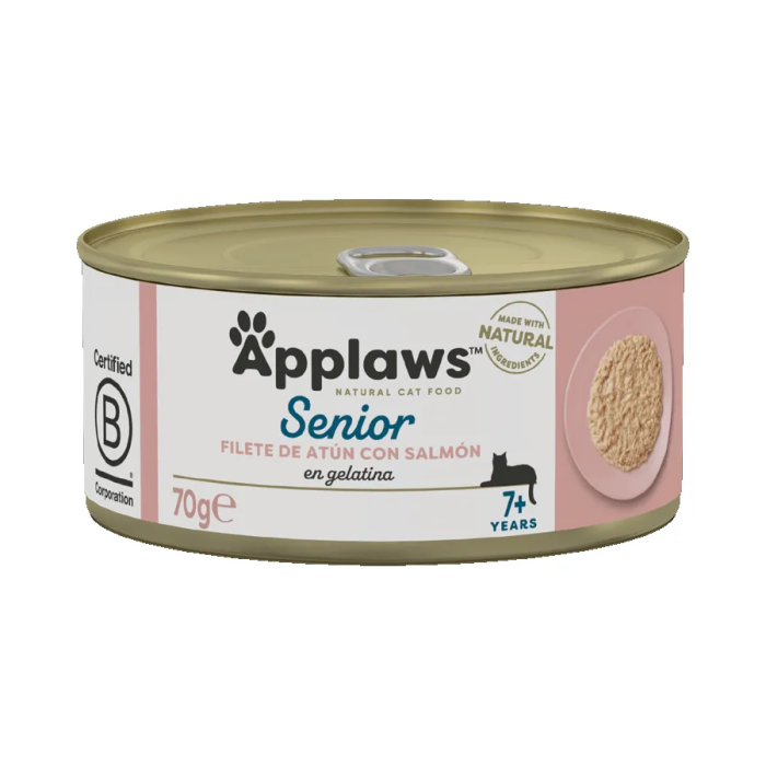 Applaws Comida Húmeda para Gatos Senior - Atún y Salmón en Lata 24x70 gr