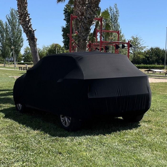 Omp Speed OMPS18040913 Funda Cubre Coche Interior Elástica Lana 110g Talla L-XL 505x165x120 cm Protección Polvo Arañazos Negra 2