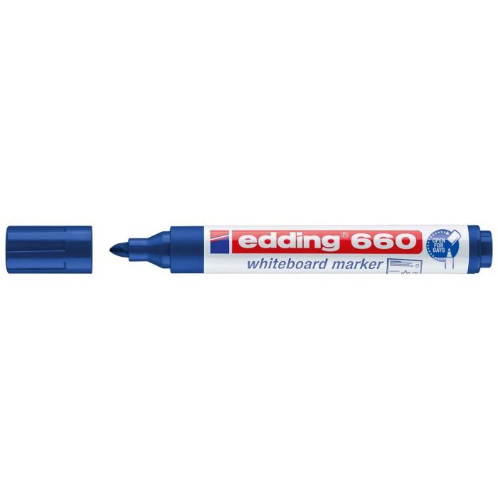 Rotulador Edding Para Pizarra Blanca 660 Color Azul Punta Redonda 1,5-3 mm Recargable 10 unidades 1