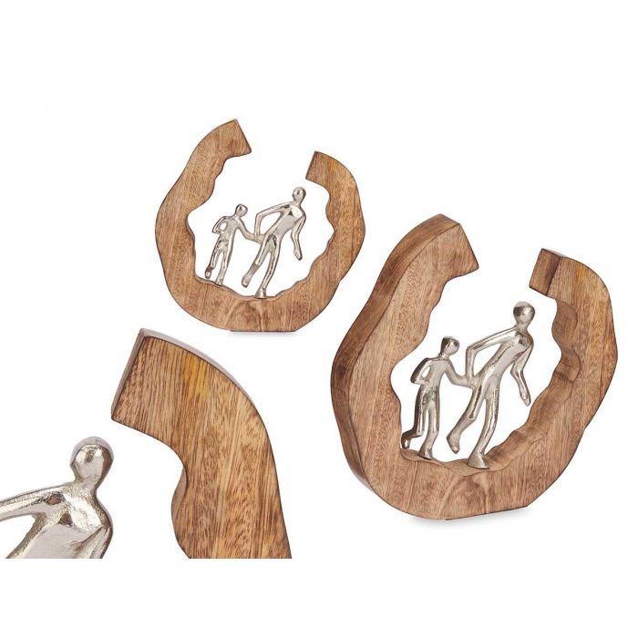 Figura Decorativa Familia Plata con Soporte de Madera Giftdecor 24.5x24.5x5 cm (6 Unidades) Figura Decorativa Familia Plata con Soporte de Madera Giftdecor 24.5x24.5x5 cm (6 Unidades)