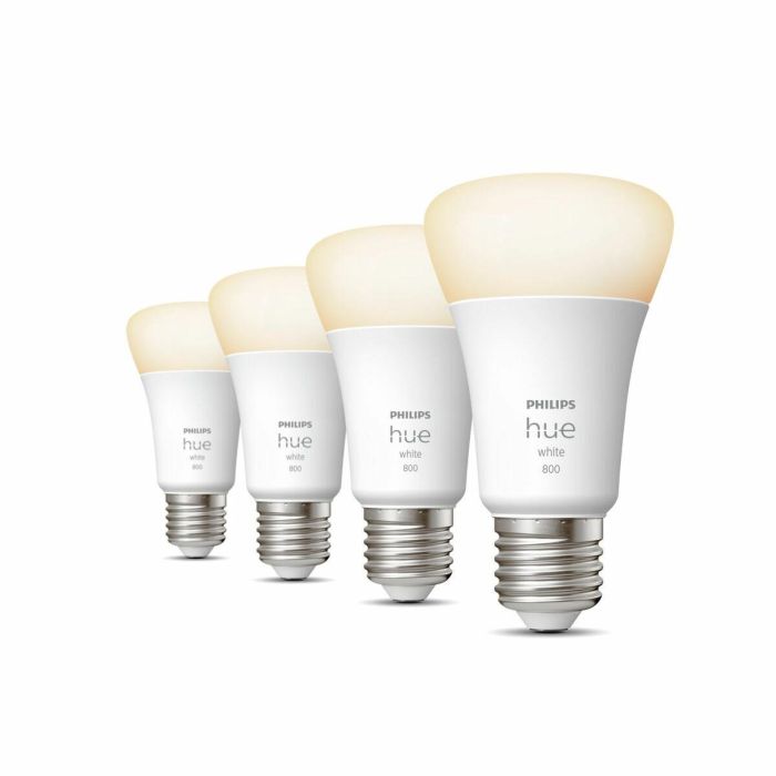 Philips Hue PHI8719514319141 Bulbo LED White Conectado E27, 60W Equivalente, 800 Lumen, Bluetooth, Pack 4 2 Philips Hue PHI8719514319141 Bulbo LED White Conectado E27, 60W Equivalente, 800 Lumen, Bluetooth, Pack 4 2