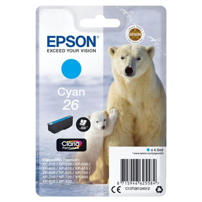 Cartucho de Tinta Original Epson C13T26124010 Cian