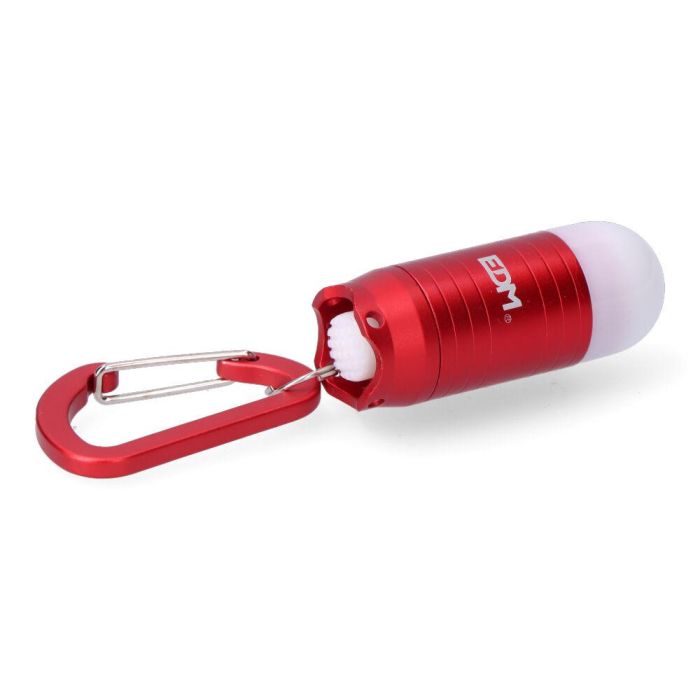 Edm Linterna Llavero con Mosquetón LED 0.5W 40LM 8000K, Aluminio, Resistente a Salpicaduras, 1-1.5H Autonomía, Pilas Incluidas, Colores Surtidos 0 Edm Linterna Llavero con Mosquetón LED 0.5W 40LM 8000K, Aluminio, Resistente a Salpicaduras, 1-1.5H Autonomía, Pilas Incluidas, Colores Surtidos 0