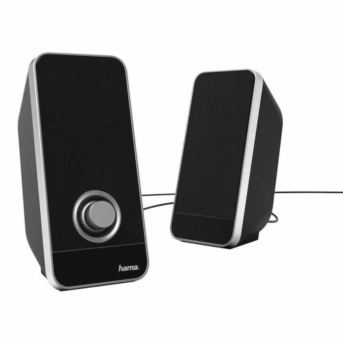 Hama Altavoces PC Sonic LS206 Negro, 2.0 Estéreo, Conexión USB 3.0 y 3.5 mm, Frecuencia 50-20000 Hz, Para Ordenador y Notebook