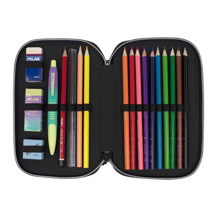 Milan Plumier 2 Pisos C-Contenido Sunset Negro-Rosa 2 Milan Plumier 2 Pisos C-Contenido Sunset Negro-Rosa 2