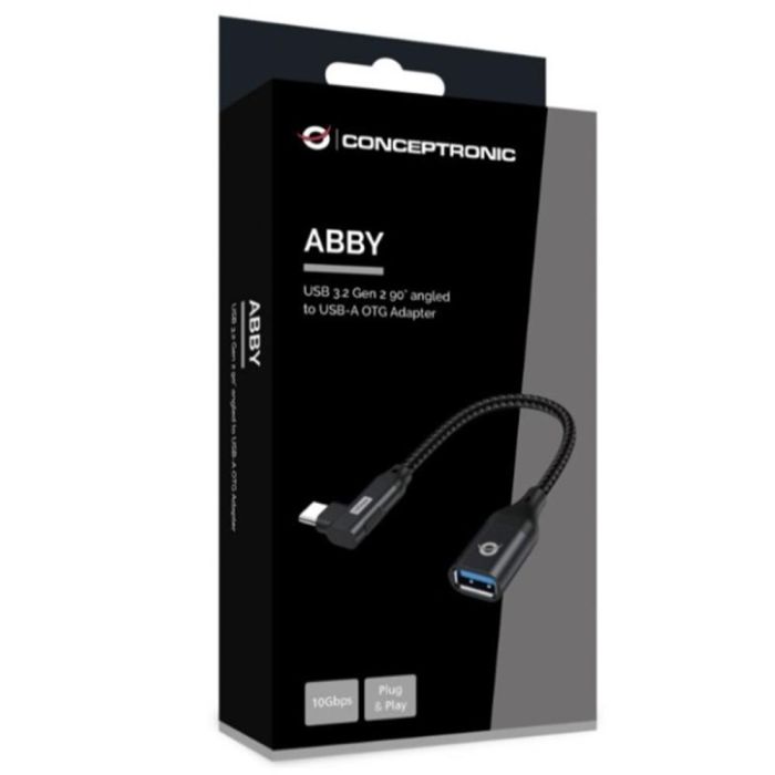 Conceptronic Adaptador USB-C Acodado 90° 3.2 Gen2 10 Gbps Macho a USB-A OTG Hembra Pack 2 Uds 1 Conceptronic Adaptador USB-C Acodado 90° 3.2 Gen2 10 Gbps Macho a USB-A OTG Hembra Pack 2 Uds 1