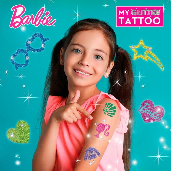 Tatuajes Temporales Barbie My Glitter Tattoo Purpurina 20 Piezas 5