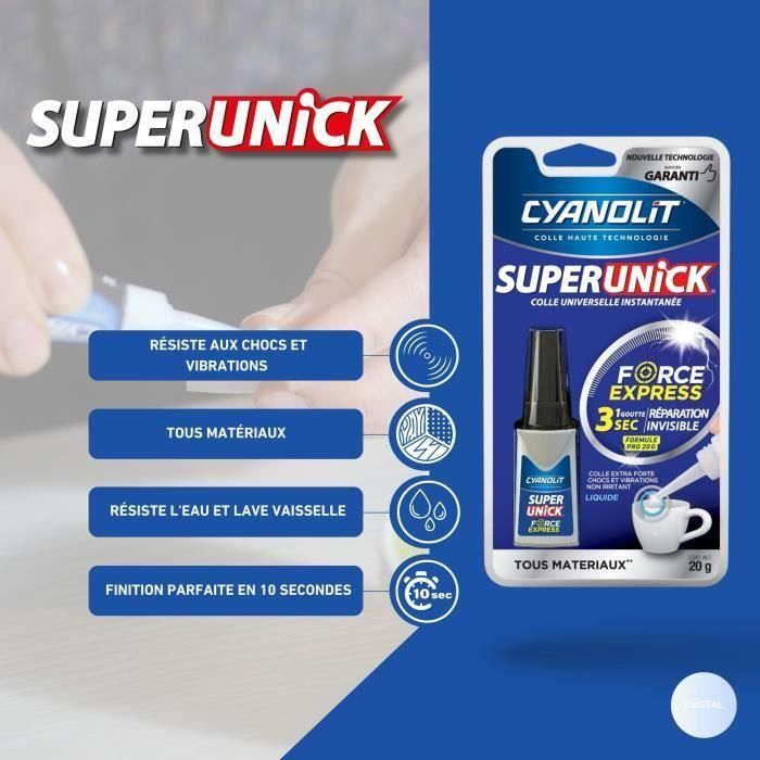 Cyanolit CYA3279580010526 Super Unick Instant Pro Pegamento de Reparación 20g Alta Resistencia Fijación Rápida 3