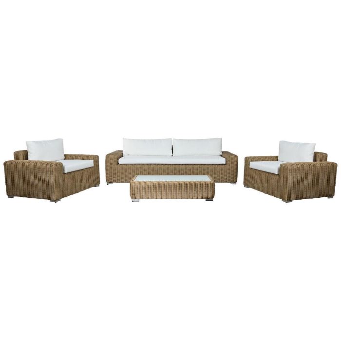 Sofa Terraza Y Jardin DKD Home Decor Marron Claro Beige 85 x 80 x 222 cm Set de 4