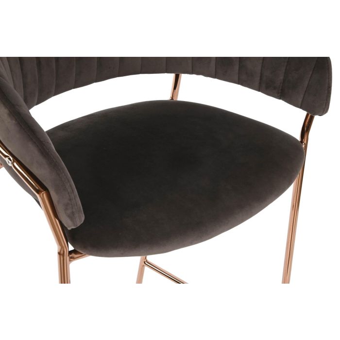 DKD Home Decor Taburete Gris Oscuro Dorado Metal Poliester 58 x 47 x 110 cm (2 Unidades) 1 DKD Home Decor Taburete Gris Oscuro Dorado Metal Poliester 58 x 47 x 110 cm (2 Unidades) 1