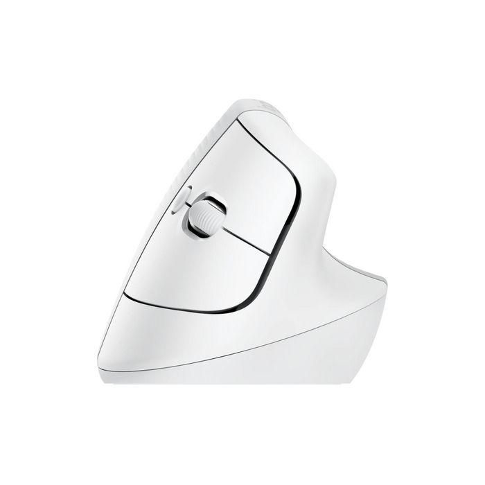 LOGITECH Raton Inalambrico 6 botones Ergonomico, Vertical, Videojuegos color Blanco crudo 4