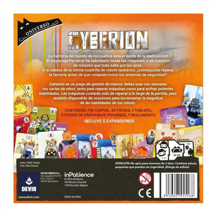 Devir Cyberion Juego de Mesa Cooperativo/Solitario Robots y Factoría 1-2 Jugadores 30 Minutos 2
