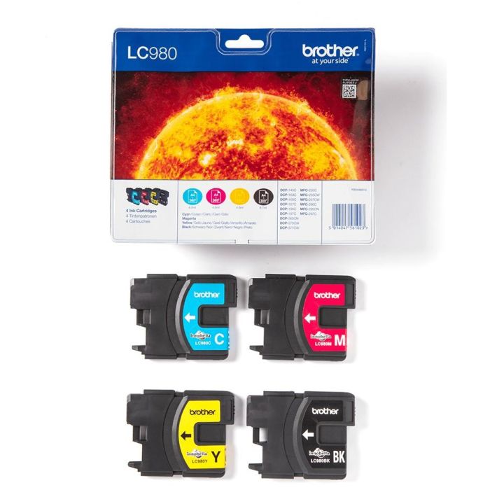 BROTHER Pack cartuchos Negro, Cian, Magenta y Amarillo DCP-145C/DCP-165C, 2 BROTHER Pack cartuchos Negro, Cian, Magenta y Amarillo DCP-145C/DCP-165C, 2