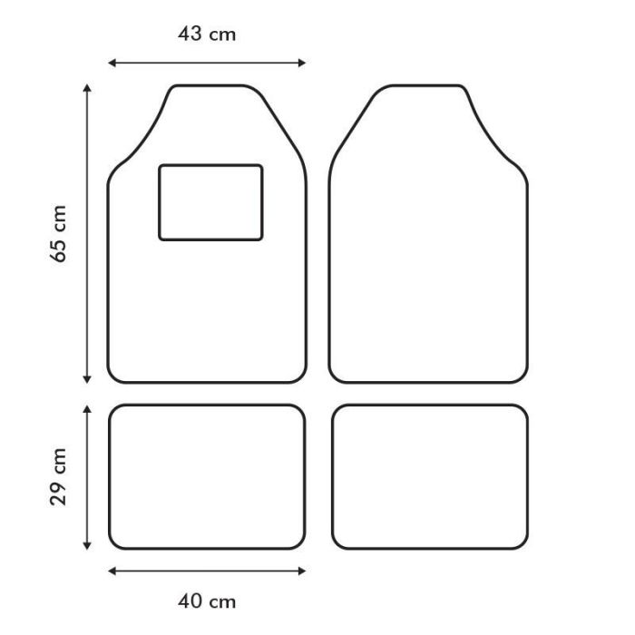 Set Completo 4 Piezas Alfombras Momo Universales Italia Mat MOMLCM4ITBK 1 Set Completo 4 Piezas Alfombras Momo Universales Italia Mat MOMLCM4ITBK 1