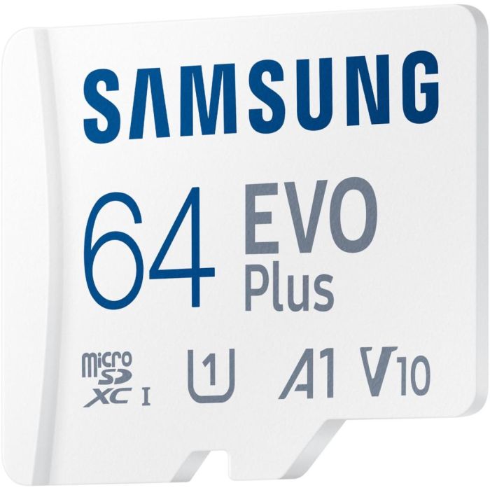 Samsung MB-MC64SA/EU Tarjeta Memoria microSD EVO Plus 2023 64GB 160MB/s Clase 10 U3 V30 A2 con Adaptador SD 1 Samsung MB-MC64SA/EU Tarjeta Memoria microSD EVO Plus 2023 64GB 160MB/s Clase 10 U3 V30 A2 con Adaptador SD 1