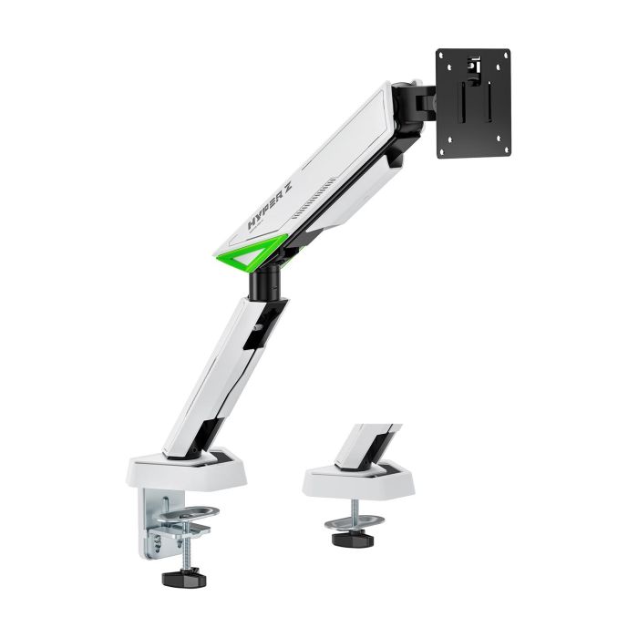 AISENS - SOPORTE DE MESA GAMING CONTRAPESO GIRATORIO E INCLINABLE PARA MONITOR/TV 16KG (3 PIVOTES, 1 BRAZO) DE 17-49, NEGRO-BLANCO