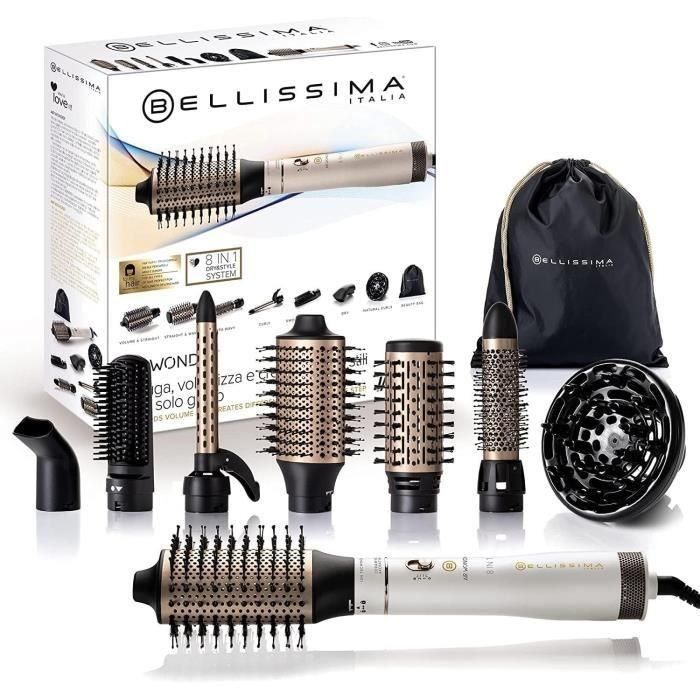 Cepillo Soplador Iónico - Bellissima - Air Wonder - Cepillo Secador Volumen Calentado - Cepillos Cerámicos Queratina - 8 Accesorios 1 Cepillo Soplador Iónico - Bellissima - Air Wonder - Cepillo Secador Volumen Calentado - Cepillos Cerámicos Queratina - 8 Accesorios 1