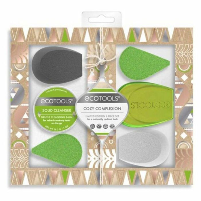 Ecotools lote 6 pz, Set de Maquillaje Biodegradable con Esponjas y Bálsamo Limpiador, Cruelty Free y Vegano 1