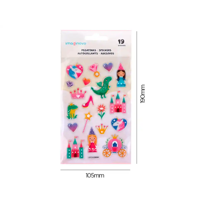 Imaginovo Pegatinas Magic Dreams Princesas PVC 190x105 mm en Blister 4