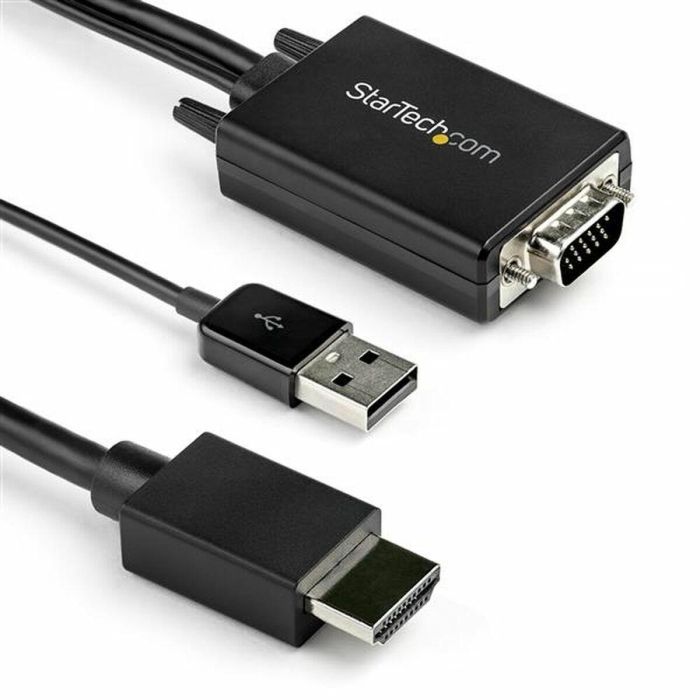 Adaptador HDMI a VGA Startech VGA2HDMM2M (2 m) Negro Adaptador HDMI a VGA Startech VGA2HDMM2M (2 m) Negro
