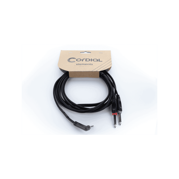 Cable Y Mini-Jack Estéreo En Ángulo / 2 Jacks Mono 3 M 2 Cable Y Mini-Jack Estéreo En Ángulo / 2 Jacks Mono 3 M 2