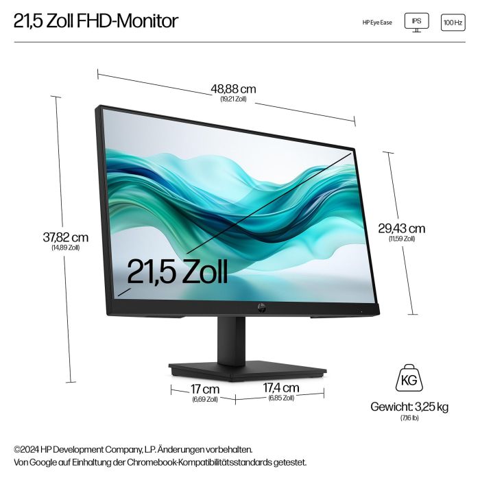 HP Monitor 9U5B0UT 21.5 pulgadas FHD IPS 100Hz Antirreflectante 9