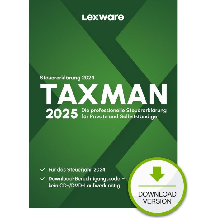 Lexware TAXMAN 2025 - 1 Dispositivo, hasta 5 Declaraciones de Impuestos - Descarga ESD