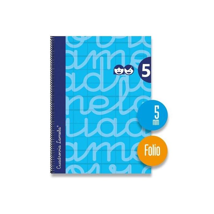 Lamela Bloc Tapa Forrada Fº 80H Cuadrovia 5 Mm Azul 5 unidades