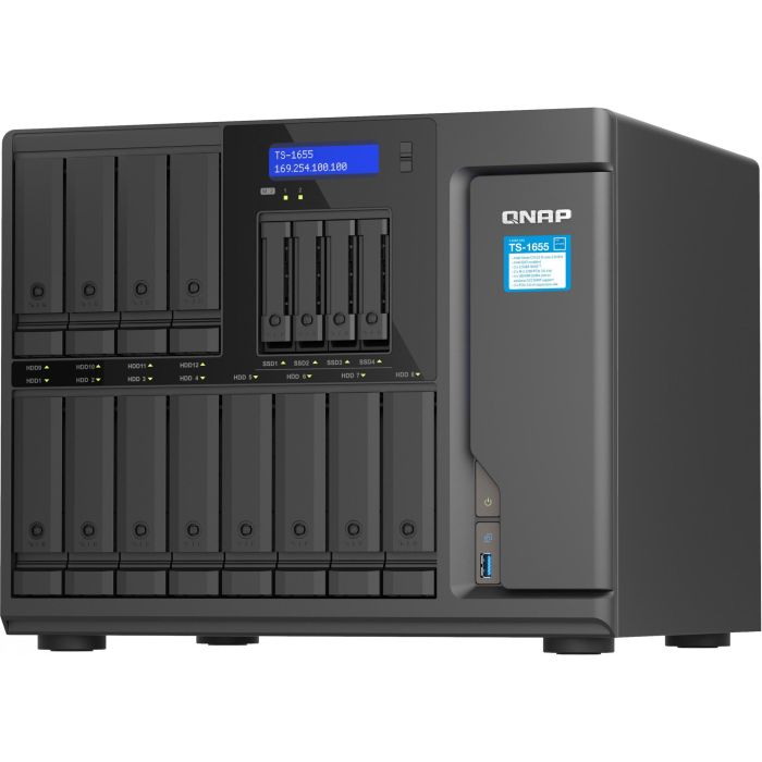 Qnap Servidor NAS TS-1655-8GR 16 Bahías, Montaje en Bastidor, 2.5 Gigabit Ethernet, 8GB RAM 7