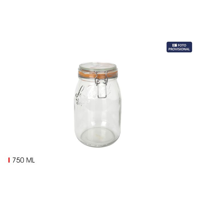 Inde Tarro Hermético de Vidrio 750 ml Ø 85 mm Super - Ideal para Alimentos, Conservas y Almacenamiento Seguro (6 Unidades)