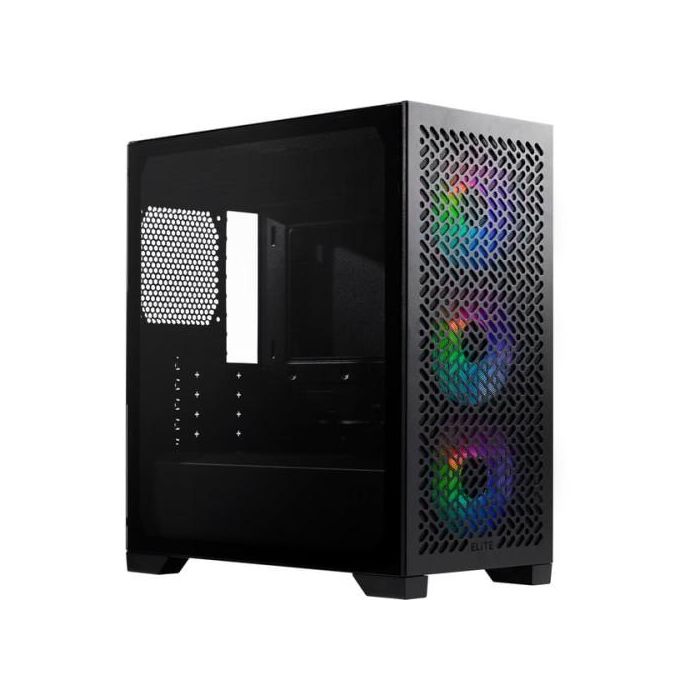 Cooler Master E302-KGNN-S00 Caja Elite 302 Negra Micro ATX con Ventana, 3 Ventiladores ARGB, USB-C