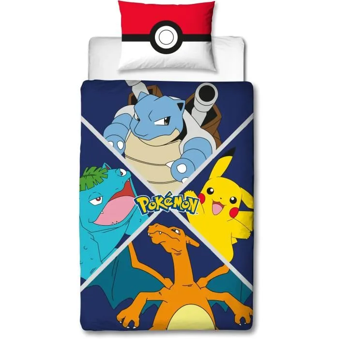 Pokemon AAART15015 Juego de Cama Starter Evolution II Microfibra Funda Nórdica 140 x 200 cm + Funda Almohada 63 x 63 cm 3 Pokemon AAART15015 Juego de Cama Starter Evolution II Microfibra Funda Nórdica 140 x 200 cm + Funda Almohada 63 x 63 cm 3