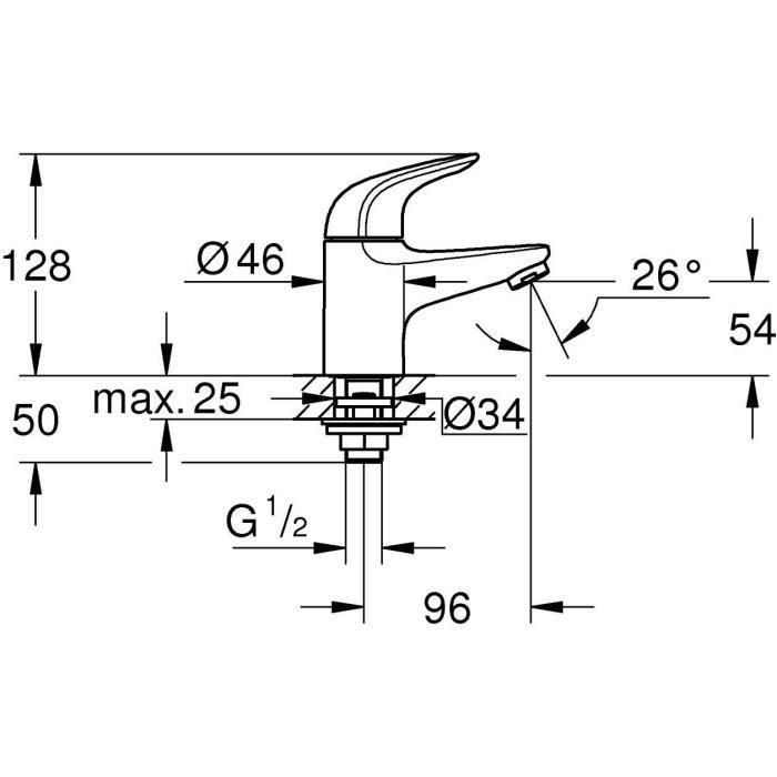 Grifo monomando para lavamanos - GROHE Swift - 20617001 - Cromo - Talla XS - Ahorro de agua 2